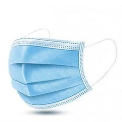 Máscaras protectoras de tela fundida-soplada desechables azules de tres capas, protección laboral, no tejidas