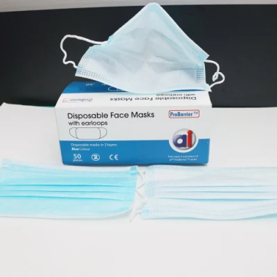 Máscara dental desechable de 3 capas Mascarilla azul para la boca para antivirus